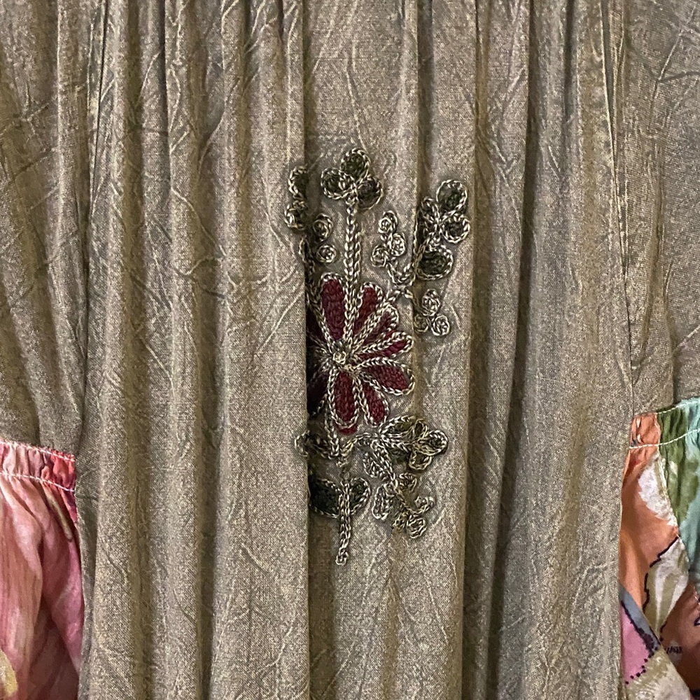 Young Threads Boho Patchwork Maxi Dress Olive Gre… - image 7